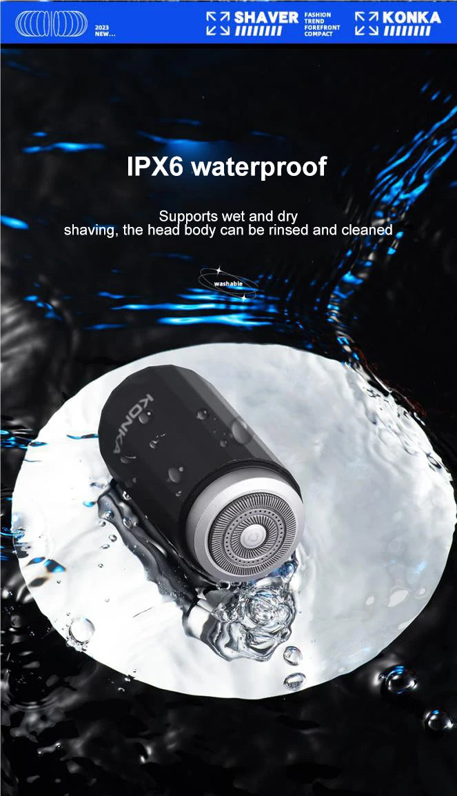 2024 New Type-C Rechargeable Mini Electric Shaver – Waterproof, High-Speed, Long-Endurance Wet & Dry Shaving Device