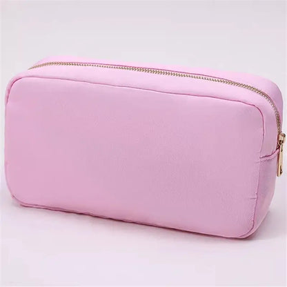 Multi-Color Nylon Cosmetic Bag - Large Zipper Makeup Pouch & Toiletry Organizer for Women and Girls