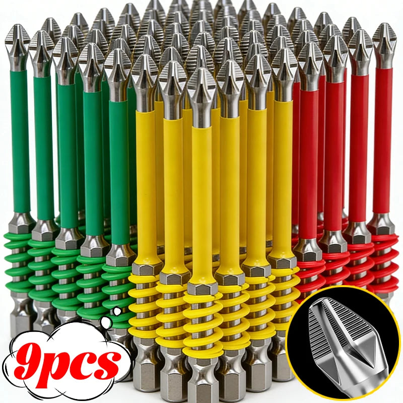 Spring-Loaded Magnetic Hex Shank Screwdriver Bit - Anti-Slip Wear-Resistant Drill Bit for Woodworking & DIY Repairs
