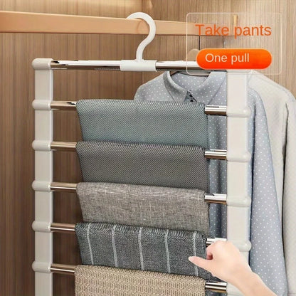 Foldable Stainless Steel Pants Hangers – Space-Saving Closet Organizer for Jeans, Leggings & Trousers   2/2
