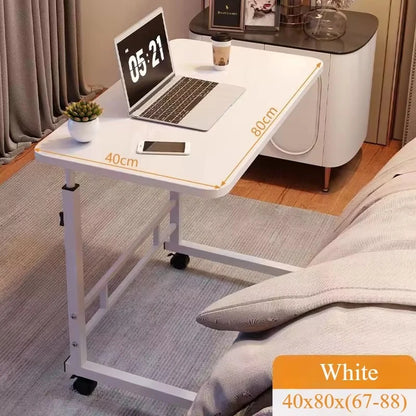 Portable Adjustable Height Desk with Wheels – Oversized Mobile Laptop Study Table for Dormitory, Home Office & Student Use
