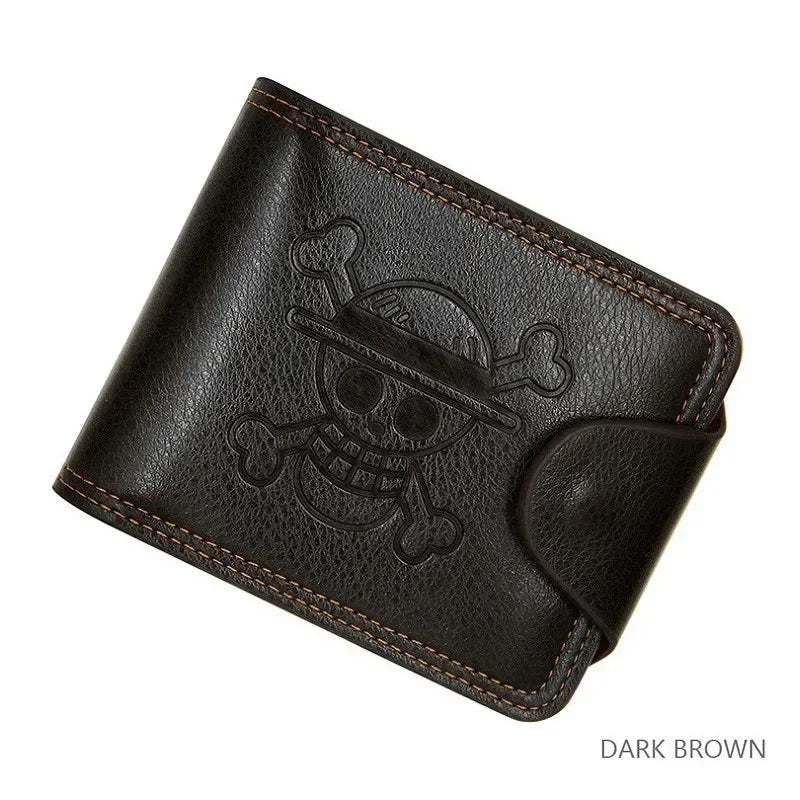 Anime One Piece Luffy Wallet – Men’s Short Multi-Card Straw Hat Pirates Wallet & Card Holder Purse, Gift Idea