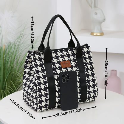Insulated Commuter Lunch Bag with Storage Pouch — Portable Handbag for Office, Thermal Food Carrier with Meal Box Included