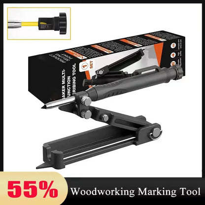 Multi-Function Adjustable Contour Gauge – Measuring & Scribing Ruler for Deep Holes, DIY Woodworking Compass Tool