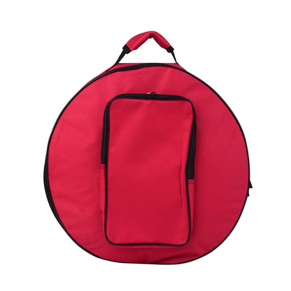 Compact Snare Drum Bag Backpack – Red Musical Instrument Case with Shoulder Strap and Exterior Pockets