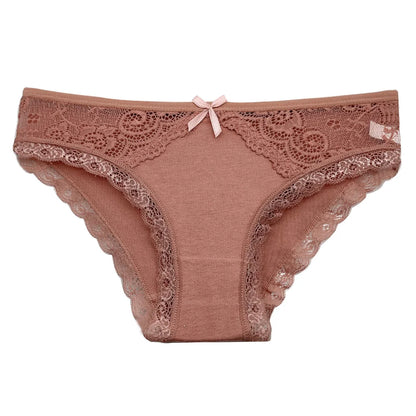 5-Pack Women’s Low Rise Lace Panties — Sexy Cotton Lingerie Briefs