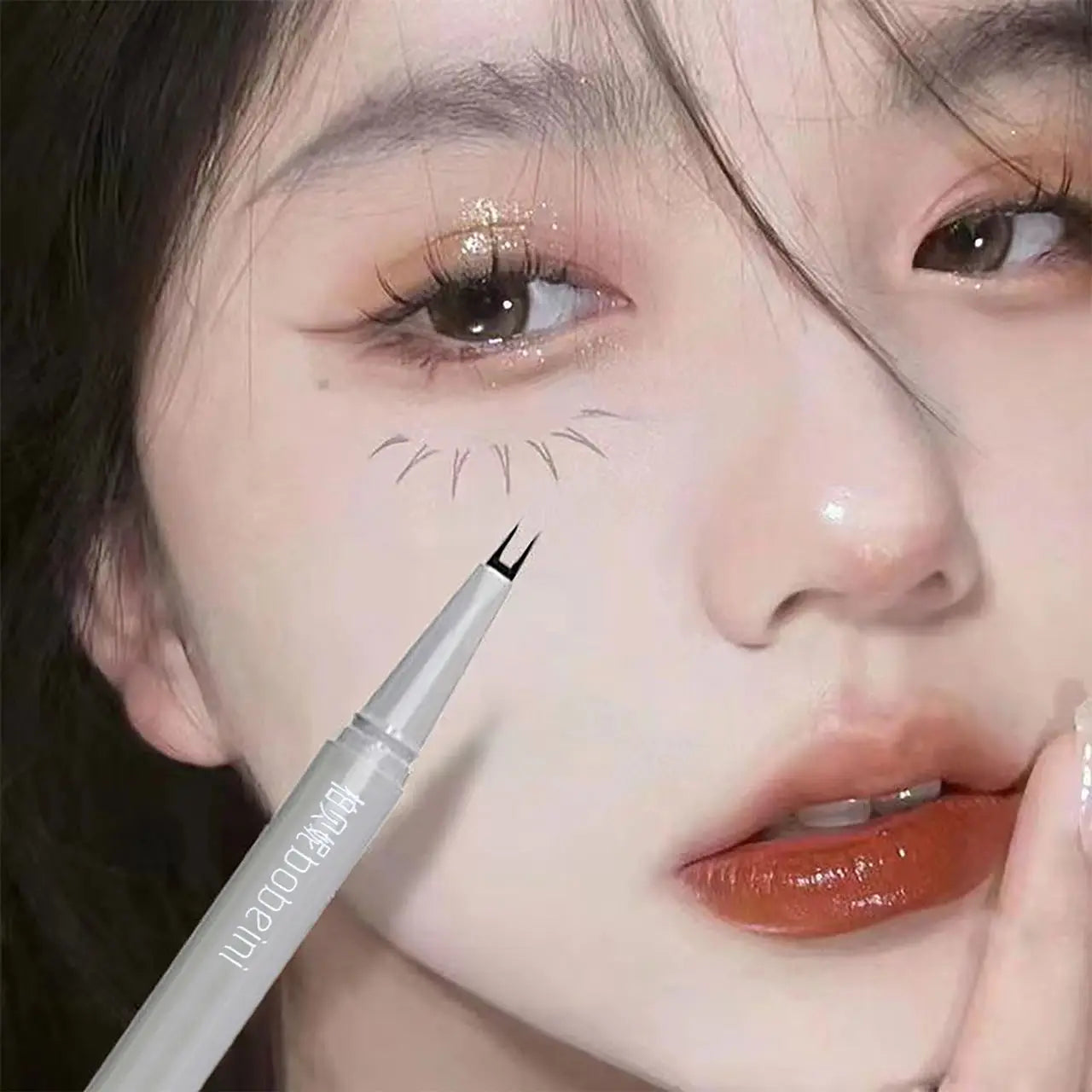 Double-Claw Liquid Eyeliner — Ultra-Thin, Waterproof, Non-Smudge & Sweat-Proof Lower Lash Pen