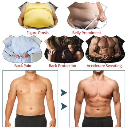 Men’s Abdomen Reducer Body Shaper Vest – Sweat Sauna Waist Trainer for Belly Slimming & Fat Burning Fitness