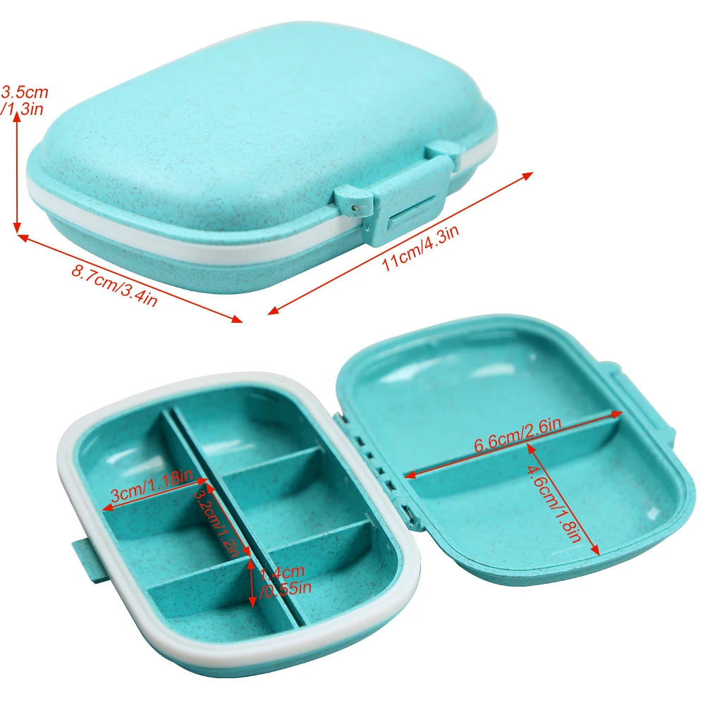 8-Compartment Travel Pill Organizer – Moisture-Proof Pill Case, Portable Medicine & Vitamin Holder for Purse