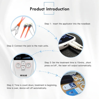 Portable Tinnitus Ear Laser Therapy – 650nm LLLT Irradiation Earplugs for Otitis Media, Deafness, Rhinitis & Sinusitis Treatment