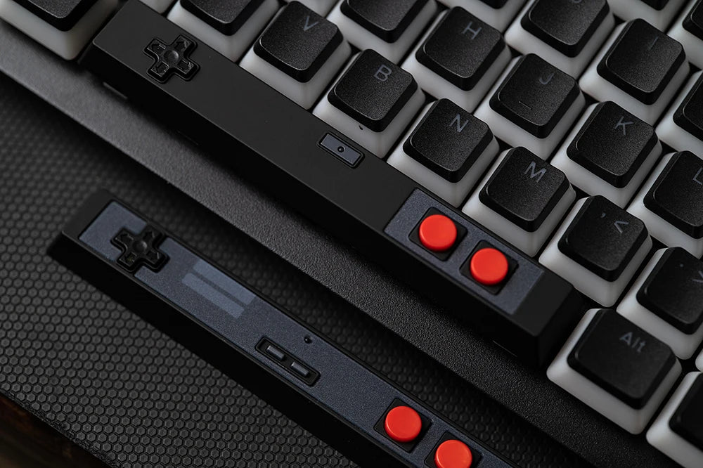 Retro Gamepad Keycap 6.25u Spacebar – Artisan ABS Keycap for MX Switches, Black & White for Mechanical Gaming Keyboards