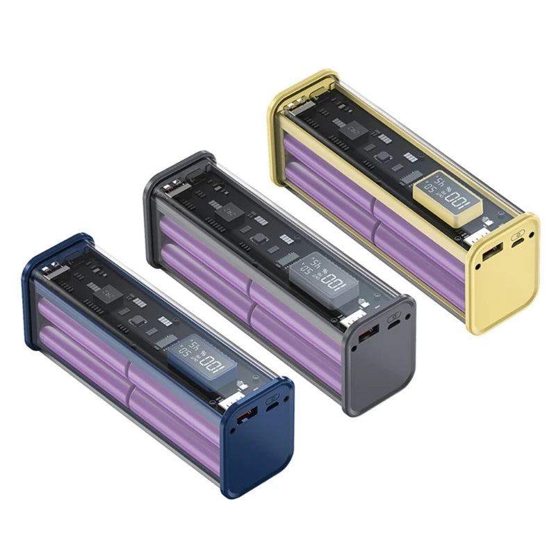 Professional 22.5W DIY Battery Charger Case – PD Fast Charging Box for 8PCS 18650 Polymer 20000mAh Battery
