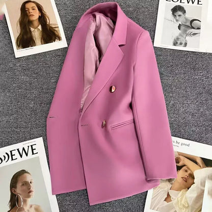 2023 Women's Elegant Single Button Blazer – Slim Fit Long Sleeve Office Jacket for Autumn & Winter