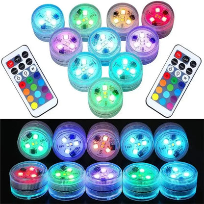 3LED RGB Submersible Underwater Night Lamp – Battery Operated Pool, Garden, Wedding & Party Light for Vases & Bowls