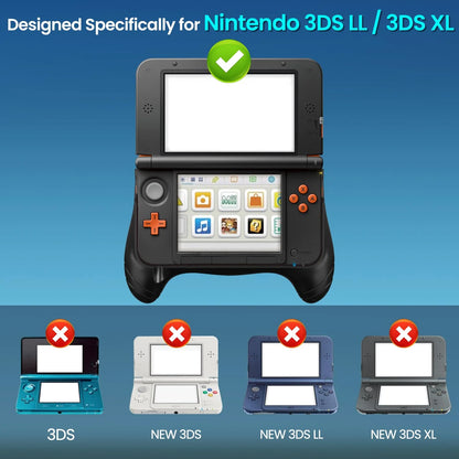 Ergonomic Grip Case for Nintendo New 3DS XL - Anti-Slip Hand Grip with Kickstand and Protective Cover