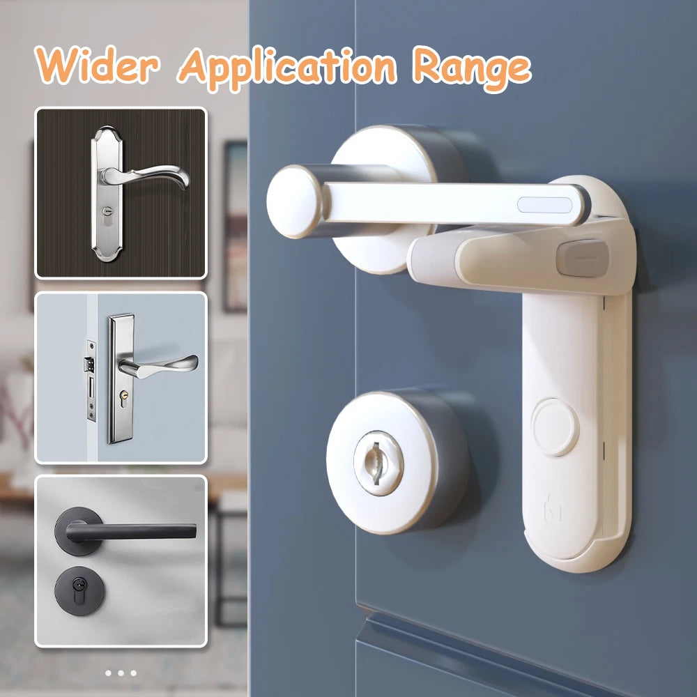 SAFELON 2 Pack Door Lever Locks - Childproof and Petproof Door Handle Safety Locks for Toddlers and Babies
