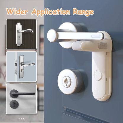 SAFELON 2 Pack Door Lever Locks - Childproof and Petproof Door Handle Safety Locks for Toddlers and Babies