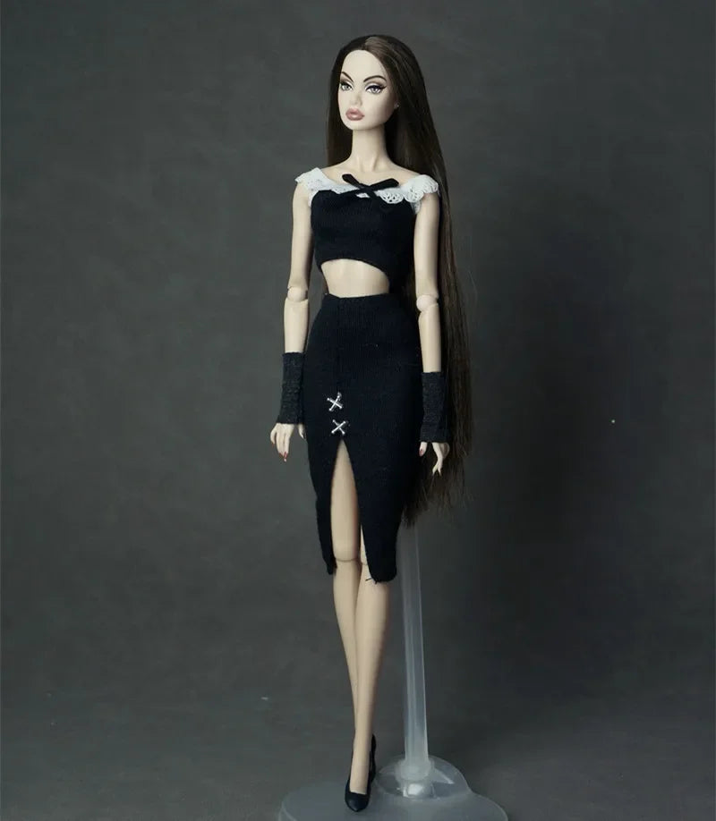 30cm Doll Clothes Set – Long Sleeve Shirt & Foot Covers for 1/6 OB/ST/FR/BB Dolls