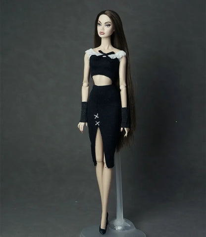 30cm Doll Clothes Set – Long Sleeve Shirt & Foot Covers for 1/6 OB/ST/FR/BB Dolls