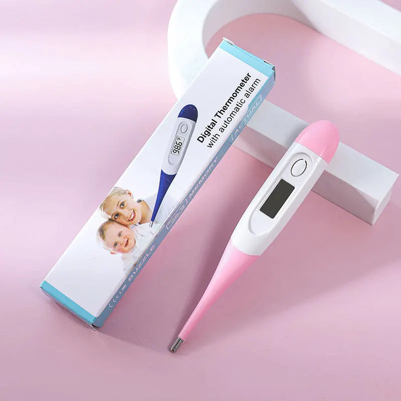 Electronic Digital Thermometer Soft Tip for Home First Aid—Oral & Armpit Temperature Measurement for Babies & Adults
