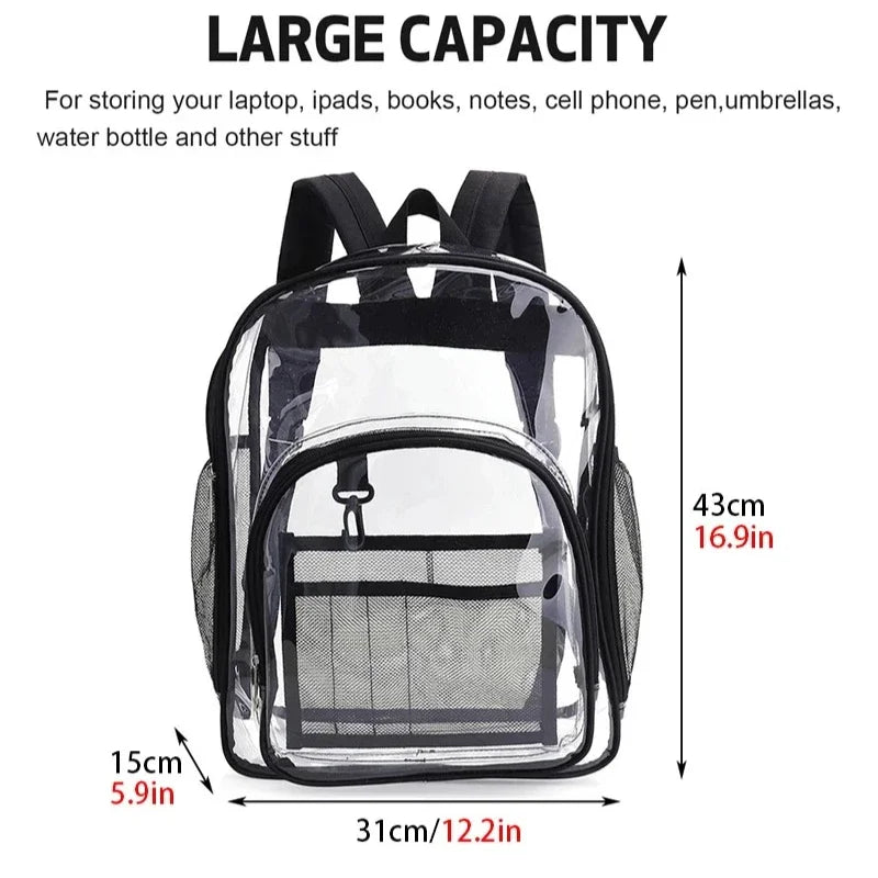 Transparent Shoulder Bag | Unisex Large Capacity Waterproof Multifunctional Backpack for Men & Women