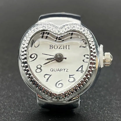 Arabic Digital Ring Watch - Alloy Shell Love Quartz Fashion Timepiece for Men & Women