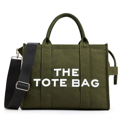 THE TOTE BAG — Designer Fashion Canvas Handbag for Women, Adjustable Shoulder & Crossbody Strap, Large Capacity