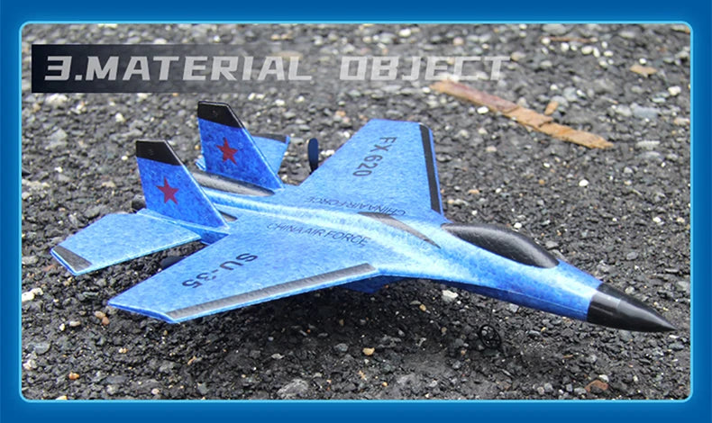 RC SU-35 Foam Fighter Jet – 2.4G Remote Control Glider Airplane Toy for Kids & Boys