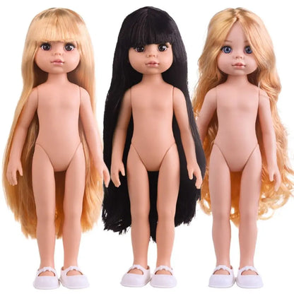 12-Inch Fashion Girl Doll - Blonde Hair, Brown Eyes & 3 Hair Colors Movable Doll Toy