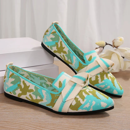 Women's Luxury Loafers Ballet Flats – Pointed Toe Slip-On Shoes with Low Heel, Barefoot Comfort & Butterfly Design