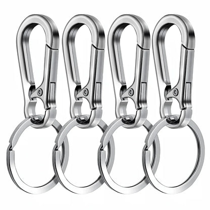 4PCS Metal Carabiner Keychain Clips - Portable Key Ring Holder Organizer for Car Keys & EDC Gear