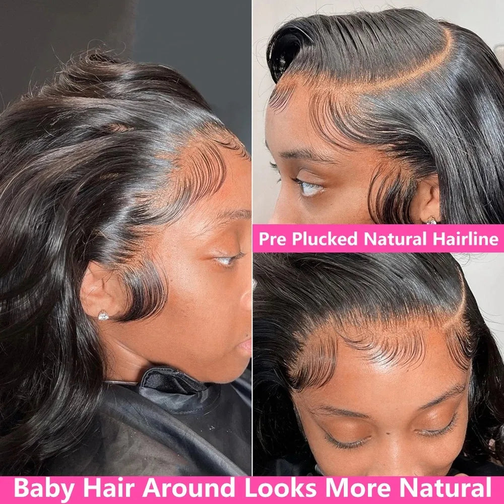 40 Inch 13x6 HD Transparent Lace Frontal Wig – Body Wave & Water Wave, 200 Density 100% Raw Remy Human Hair for Women