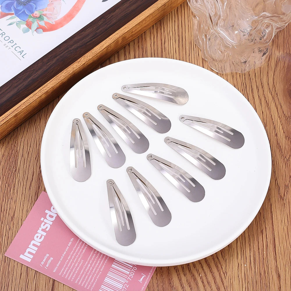 2/50PCS Y2K Silver Star Hair Clips – Filigree Metal Snap Hairpins for Girls, Nickel-Free Hair Jewelry Barrettes