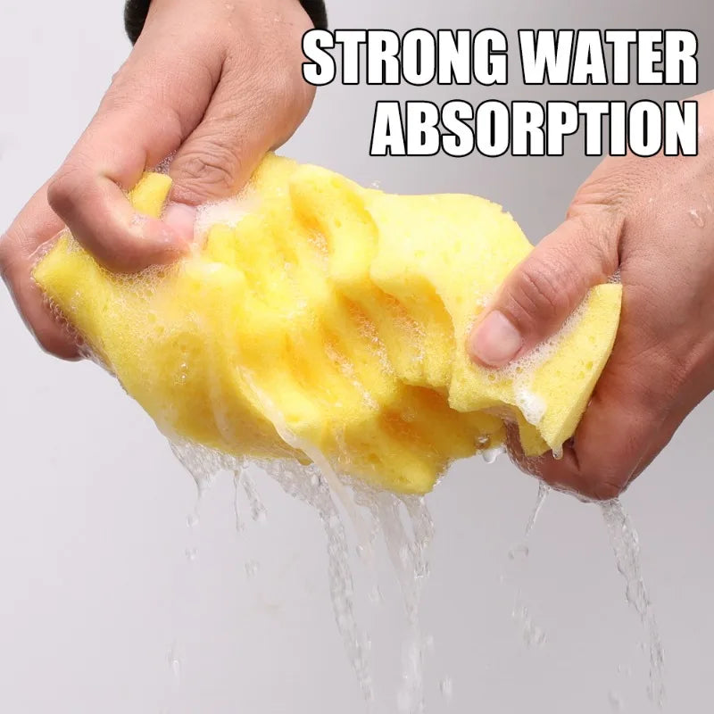 Large Car Wash Sponge - High Density Wave Pattern Water Absorbent Cleaning Sponge for Car Paint Care