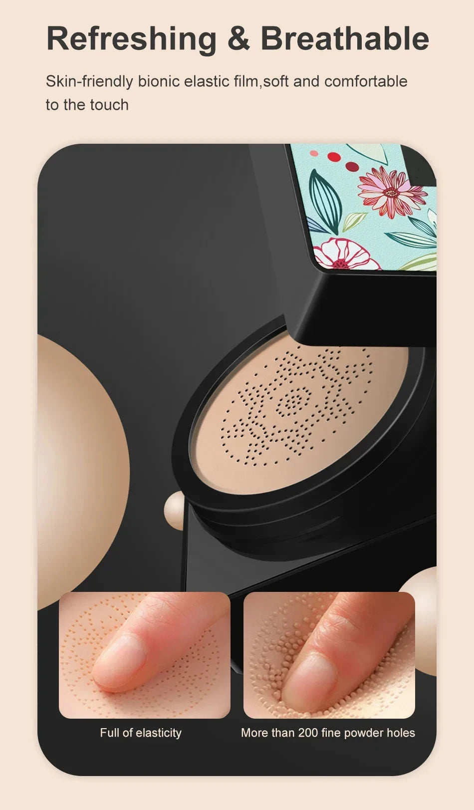 Mushroom Head Air Cushion CC Cream – Natural Moisturizing Foundation, Whitening Concealer & Oil-Control BB Makeup