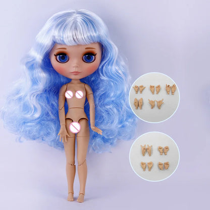 ICY DBS Blythe Doll – Tan Skin Matte Face with Eyebrows, 1/6 BJD Joint Body, Anime Christmas Gift
