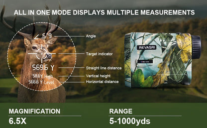 REVASRI Hunting Laser Rangefinder – 1000 Yards, Rechargeable Battery, Target Acquisition Tech