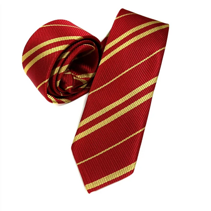 Halloween Magic School Cosplay Tie - 4-Color Striped Necktie for Wizard Costumes, Themed Parties & Dress-Up Accessories