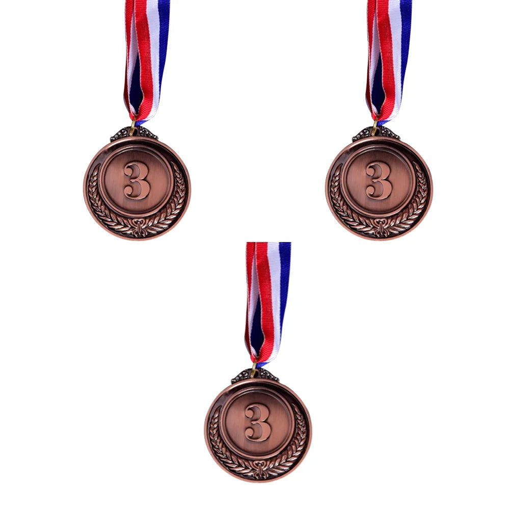 3-Piece Gold, Silver and Bronze Winner Medals - Sports Day Competition Awards for Adults, Kids, Outdoor Games, and Souvenirs