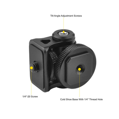Minifocus Cold Shoe Monitor Holder – Adjustable 180° Tilt Mount for Camera Field Monitors & Microphones