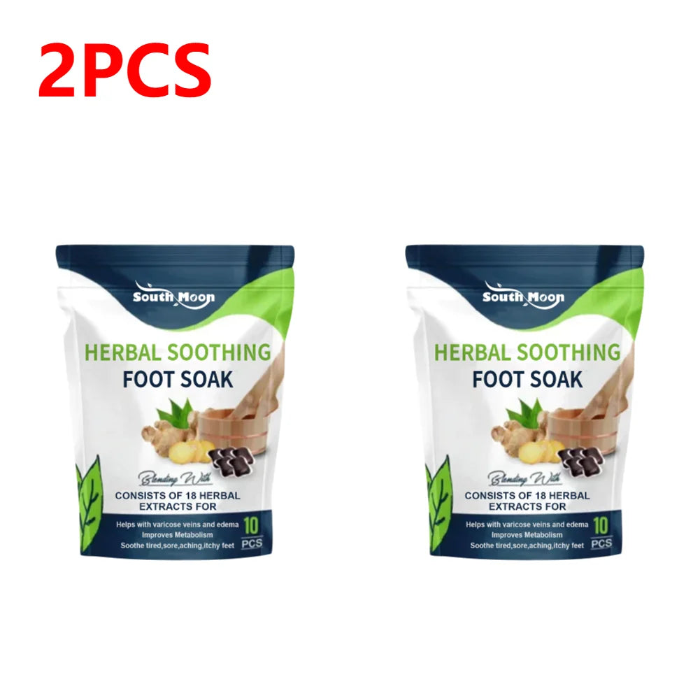 1-10 Bags Foot Bath Gel – Natural Herbal Foot Soak Beads for Detox, Dehumidification, Fatigue Relief & Leg Vein Repair