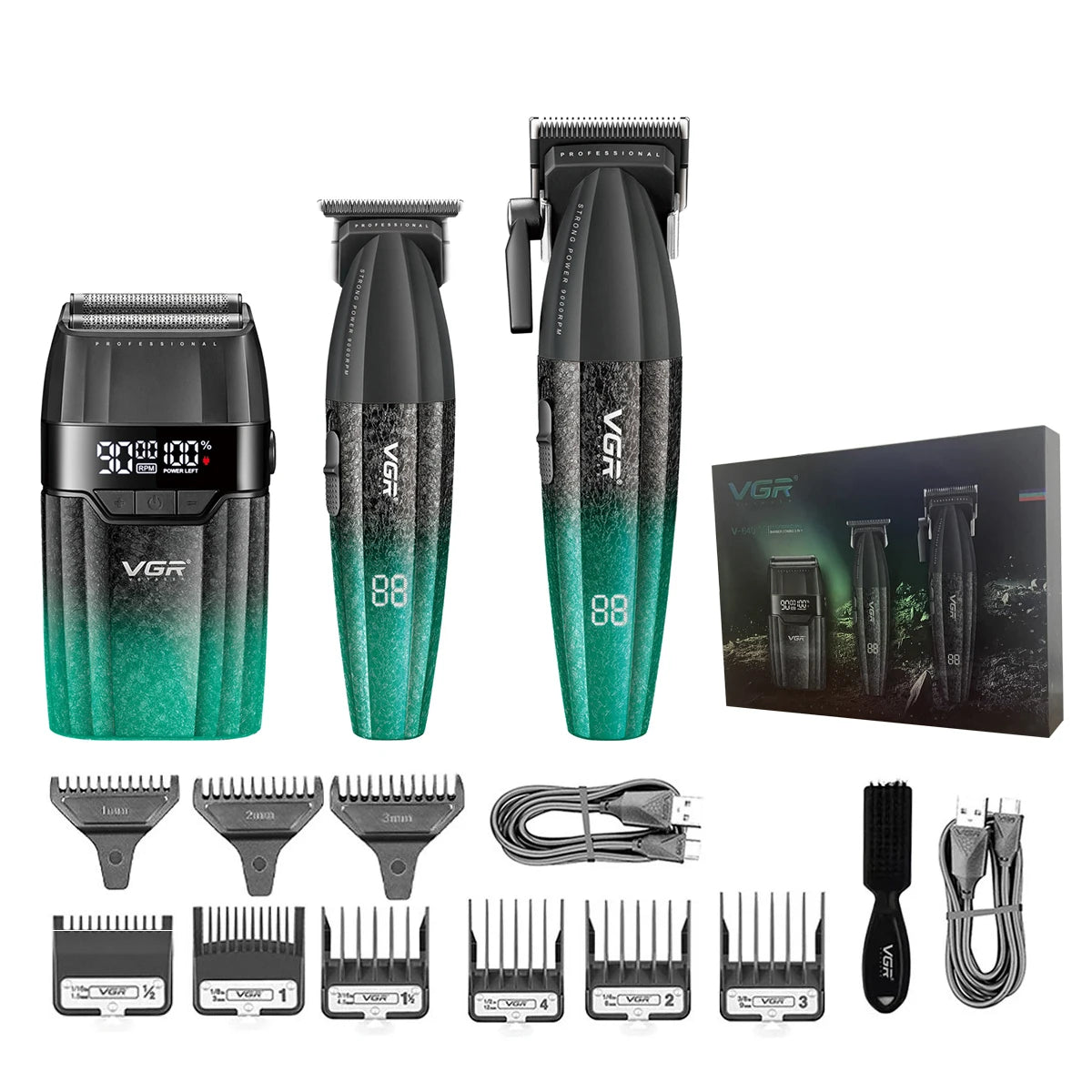VGR Professional Hair Clipper V-640 S3 — 9000RPM Hair Cutting Machine & Beard Trimmer for Men