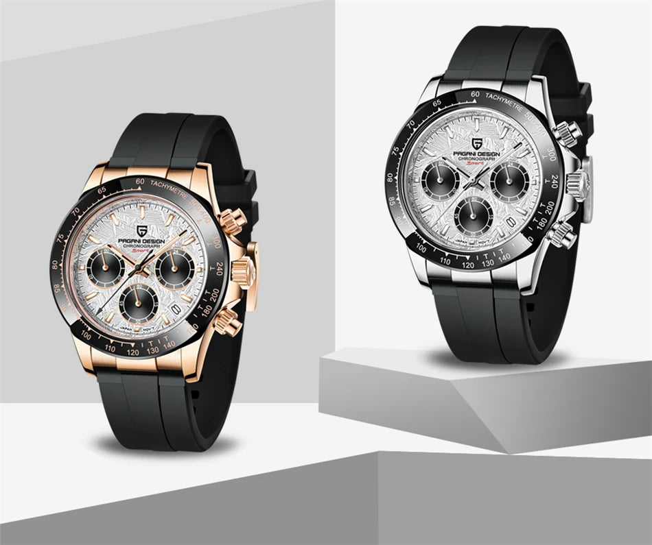 40mm PAGANI DESIGN V2 Men’s Quartz Watch – Sapphire Retro Chronograph Stainless Steel Waterproof