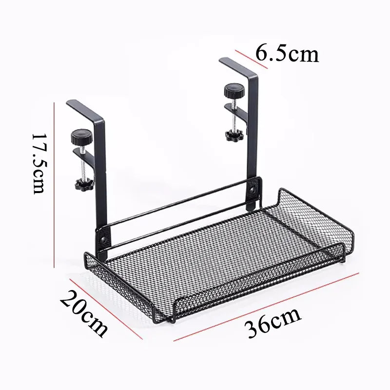 Under Desk Cable Management Tray – No Drill Steel Wire Organizer Rack, Desk Cable Storage Shelf for Clean Office & Home Setup