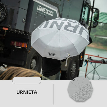 URNIETA Tactical Automatic Umbrella - UV Protection Nylon Cover Rain & Sun Umbrella for Outdoor Use
