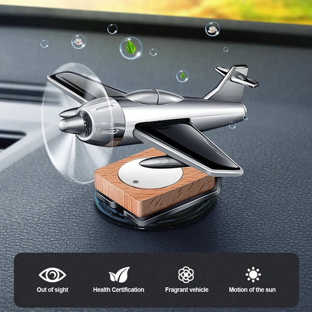 Car Interior Solar Airplane Model – Center Console Decoration & Air Freshener Accessory