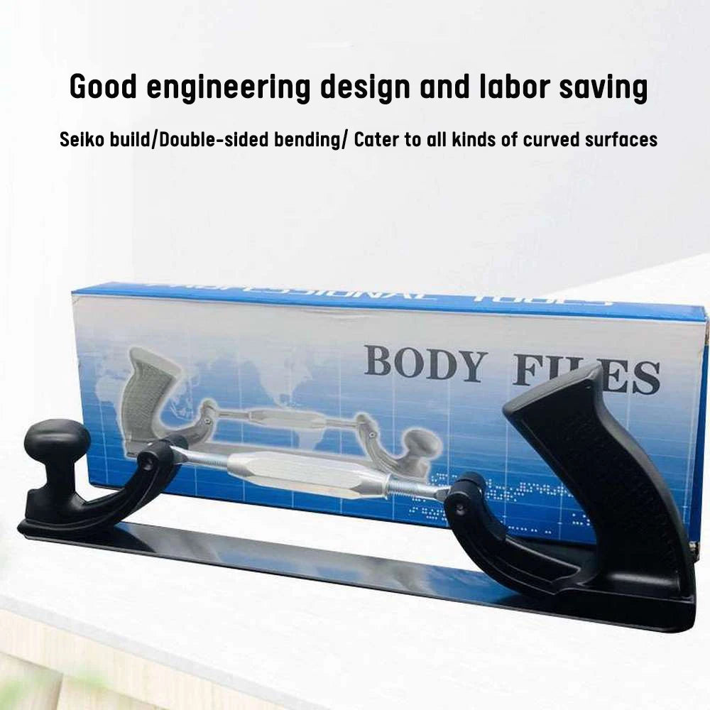 Adjustable Milled Tooth File Holder – Curved Steel Dent Repair Tool for Car Body Panel Polishing & Metal Surface Finishing