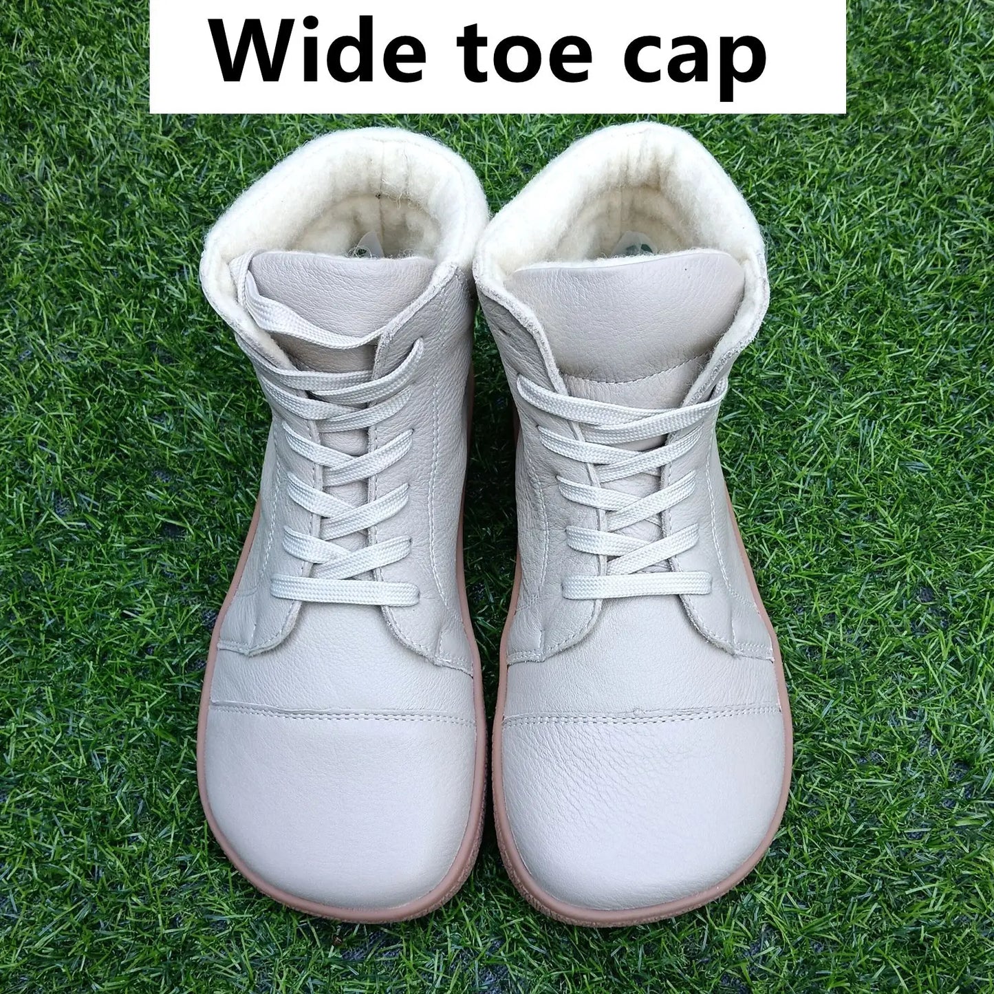 Barefoot Genuine Leather Boots with Wool Lining – Zero Drop, Wide Toe Box for Men & Women
