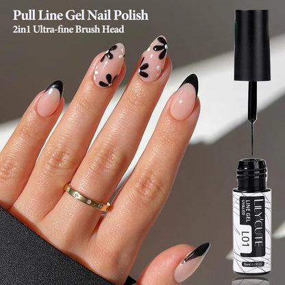 LILYCUTE 5ml Silver Metallic Liner Gel Polish – Super Bright UV Nail Art Stripe & Drawing Paint Varnish, Mirror Effect Graffiti Gel