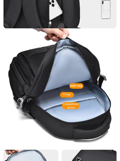 Multi-Layer Waterproof Oxford Backpack - Large Capacity, Stylish Commuter and Student Bag for Out-of-Town Travel